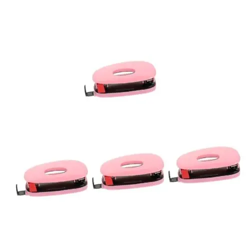 Produktbild: SEWACC 4 Stück Doppellocher Locher Fürs Büro Bastellocher Locher Aus Papier Loseblattstanze Fürs Büro Kartenordner Locher Abzeichen Locher Schlagwerkzeug 2 Locher Für Ordner Rosa Abs