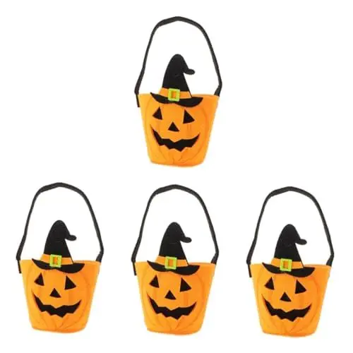 Produktbild: SEWACC 4 Stück Halloween-Süßigkeitsbeutel Halloween-Partybevorzugungstaschen kleine Tragetaschen halloween geschenktüte Halloween Geschenktasche Halloween-Gunstbeutel Geschenkbeutel Vlies