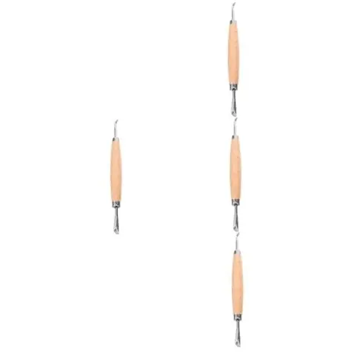 Produktbild: SEWACC 4 Stück Handgefertigte Lederwerkzeuge Handwerkzeuge Präzisionswerkzeuge Aus Leder Anfaswerkzeug Lederbesen Lederschneidewerkzeug Kantenglätter Aus Leder Lederwaren Legierter Stahl