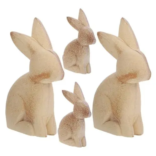 Produktbild: SEWACC 4 Stück Osterhasen-Figuren Aus Holz Hasenstatue Tischdekoration Für Frühling Ostern Heimdekoration Geschenk