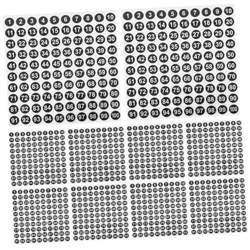 Produktbild: SEWACC Selbstklebende Zahlenaufkleber – 50 Blatt Identifikationsetiketten Aufkleber Zur Büroorganisation Zahlen 1–100