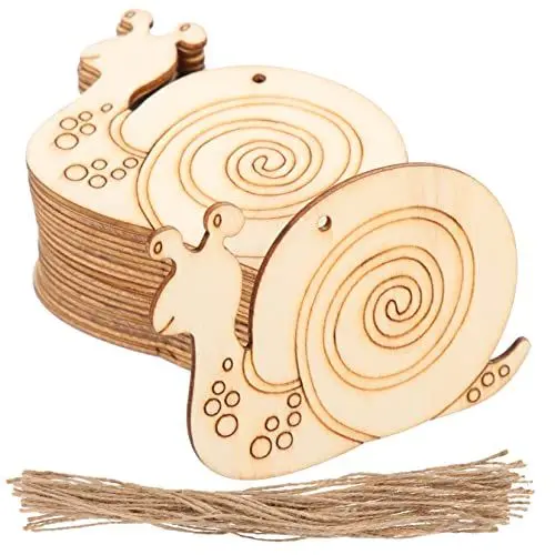 Produktbild: SEWACC 50 Sätze leere Holzschnitzelschnecke unvollendete Schneckenausschnitte DIY ausschnitt DIY Holzdekoration Unvollendete Holzstücke zum Selbermalen Graffiti-Zubehör