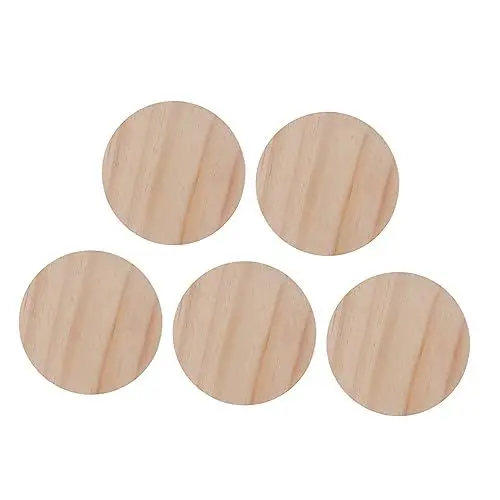 Produktbild: SEWACC 5 Stücke Runde Holz Charcuterie Boards Material Für Handwerk Projekte Und Einfach Zu Verwenden Für