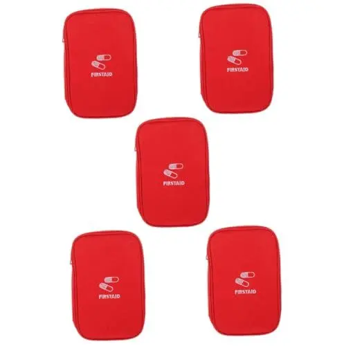Produktbild: SEWACC 5stücke Outdoor Erste-Hilfe Tragbare Tasche Oxford Für Camping Und Wandern Große Kapazität Für Medikamente Und Notfallausrüstung Rot