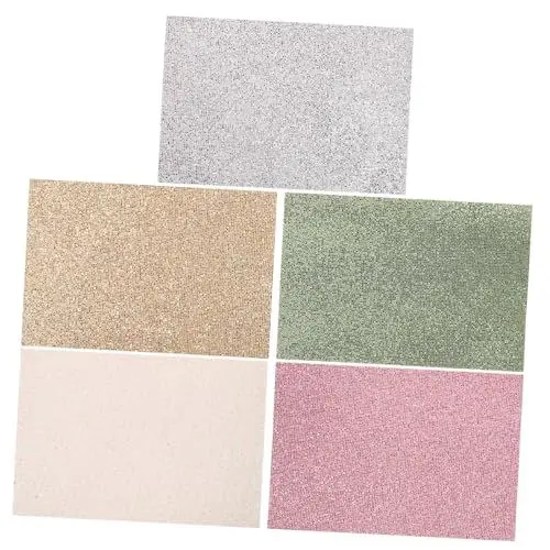 Produktbild: SEWACC Kunstlederblätter Mit Glitzergittermuster 5 Stück Pu-Leder Für Bastelprojekte Schmuckherstellung