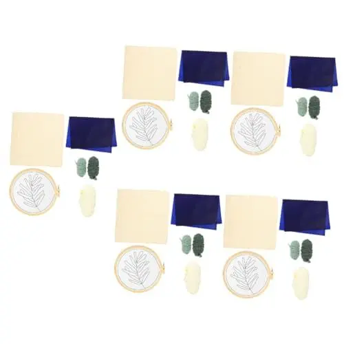 Produktbild: SEWACC 5 Sets Stempel Stickmaterialpaket Kinderkoffer Werkzeuge Für Kinder Unfertiges Handarbeitswerkzeug Stickset Für Kinder Kreuzstiche Für Anfänger Kreuzstich Für Kinder