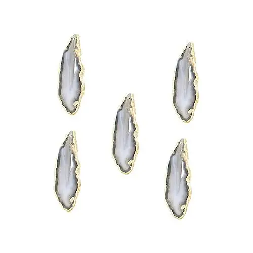 Produktbild: SEWACC 5 Stück Aus Natürlicher Achatscheibe Charm-stein -zubehör für Halsketten Armbänder Charm- -set Zum Aufhängen Von Schmuck