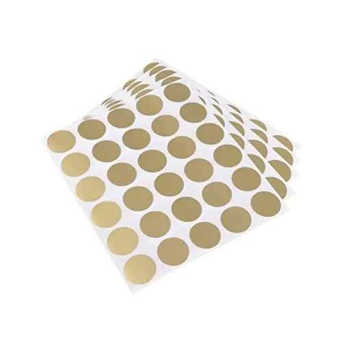 Produktbild: SEWACC Selbstabziehende Rubbelaufkleber Überraschungsgeschenkkarten für Jungen und Mädchen 5 Bögen mit Runden Haftnotizen Je 30 Etiketten Goldene Farbe