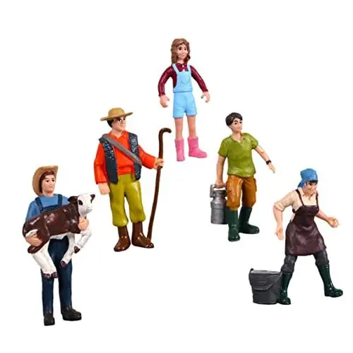 Produktbild: SEWACC 5st Charaktermodell Miniaturszenenfigur Miniaturen Farmer People-Modell Menschen Miniaturmodelle Menschen Actionfigur Miniaturbauernleute Bauernmenschenfiguren Figur 5 Vinyl