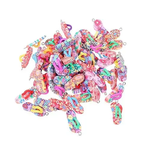 Produktbild: SEWACC Tiny Charms 60 Stück Simulierte Hausschuhe- Schlüsselanhänger- Zum Basteln
