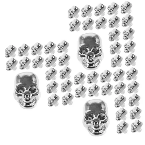Produktbild: SEWACC 60 Stk Schädelnieten Nieten Ghost Studs Nieten Basteln Schädelniete Aus Metall Nieten Handwerk Nietschnallen-kit Taschenzubehör Geisternietbolzen Nieten Für Leder Legierung Silver