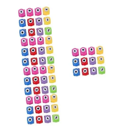 Produktbild: SEWACC 60 Stück Papier Kunstlocher Formlocher Für Kinder Bastelstanzer Kunsthandwerk Für Kinder Kinderartikel Einzellocher Papier Ecklocher Einzelner Papierstanzer Kunststoff