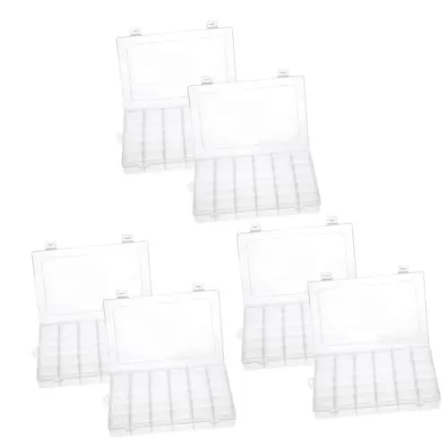 Produktbild: SEWACC 6 Stück Boxen 36 Gitter Schmuck Organizer Tablett Bastel Aufbewahrung Schmuck Organizer Miniatur Kleinigkeiten Behälter