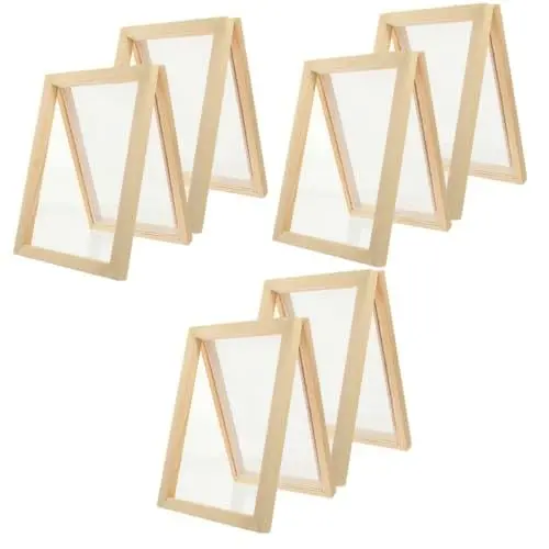 Produktbild: SEWACC 6 Stück Papierrahmen Siebrahmen Papierzellstoffrahmen Papierherstellungsformrahmen Papierherstellungsset DIY Papierherstellungsrahmen Siebdruckrahmen Wasserfester