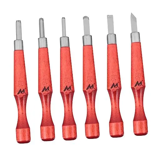 Produktbild: SEWACC 6st Tranchiermesser Werkzeug Holzschnittschneider Holzbearbeitungsmesser Handschnitzen Gravurmesser Holzschnittmesser Holzbearbeitungsfräser Handschnitzzubehör Rot Hölzern