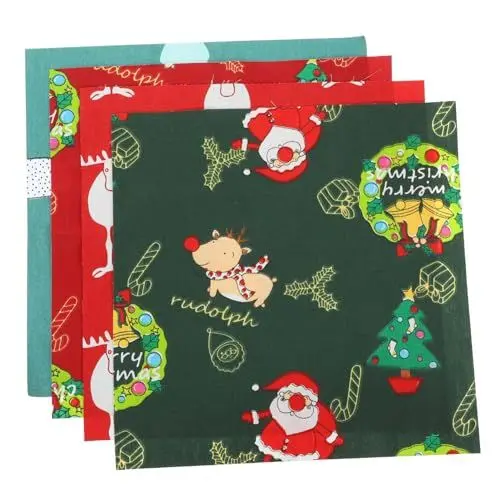 Produktbild: SEWACC 8 Blatt Weihnachts Patchwork Nähmaschinenstoff Patchwork Stoff Stoffreste Stoffstoff Patchwork Weihnachts Baumwollbündel Stoff Fette Baumwolle Bastelstoff Nähzubehör