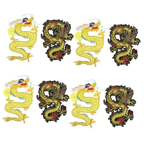 Produktbild: SEWACC 8 Stk Drachen-stickerei-patch Kleidungsflicken Selber Machen Aufnäher Für Kleidung Stickereiflecken Handwerkliche Applikation Kleideraufnäher Kostüm-patch-zubehör Polyester