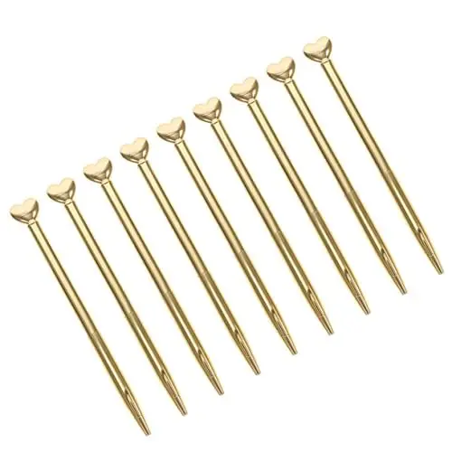 Produktbild: SEWACC Neuartiges Einziehbares Herz-stifteset Metall-signier-kugelschreiber für Frauen Stifte Bequemer Griff 9-teilig Vergoldung