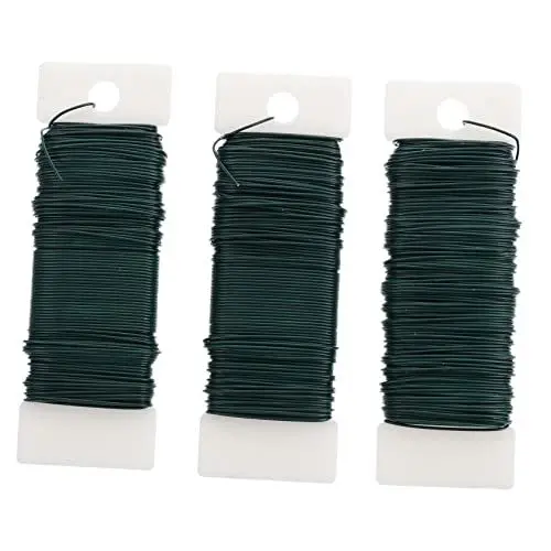 Produktbild: SEWACC 9 STK Blumenstange aus Draht bastelmaterial bastel Materialien gartendeko rostoptik eisenstangen Decodrath Pflanze binden Bindedraht grün Eisendraht binden Garten Eisendraht Green