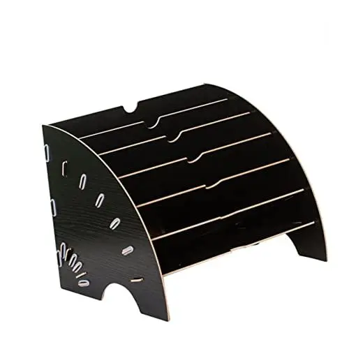 Produktbild: SEWACC A4 Aktenaufbewahrung aus Holz Aktenordner Dokumentenständer Desktop-Organizer Aktenschrank-Ordner Dokumentenhalter Erweiterbares Ablageregal für Desktop-Briefpapier Bambus Black