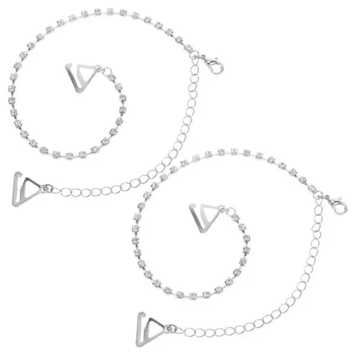 Produktbild: SEWACC BH-Träger Ersatz Verstellbare BH-Schultergurte mit Metallhaken Einreihig Kristall Rhinstone Unterwäsche Träger 1 Paar, Weiß, 48 cm