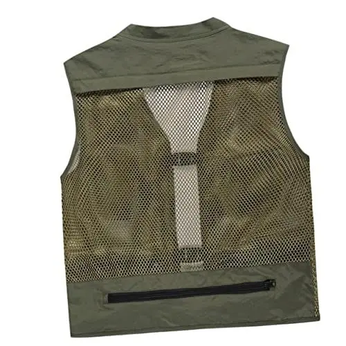Produktbild: SEWACC Herren Jacken Angeljacke Outdoor Jacken Für Herren Multi Taschen Weste Sommer Angelweste Männer Atmungsaktive Netzweste Haben Taschen Baumwollkleidung Reisen Grün Herren Tanktops