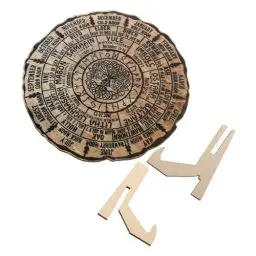 Produktbild: SEWACC Holzdekorationen Wicca Kalendertafel Altarkalender Vintage Handgemachter 2025 Desktop Dekoration Wicca Rad Baum Des Lebens Wandkunst Heidnischer