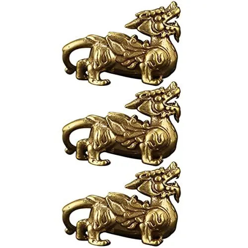 Produktbild: SEWACC Lebensechter Ochse Geschenk Lucky New and Yao Handgefertigte Kupferstatuen Chinesische Statue Tieravatar Drachenfest Tapferes Glück Schlüsselanhänger Dashboard Ornament Anhänger