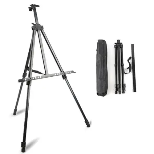 Produktbild: SEWACC Malstaffelei tripod dreibein stativ handtadche totebags Posterständer the tote bag metallböcke plakatständer Display-Stativ Teleskopstativ Lackierständer Malerei Stativ Black