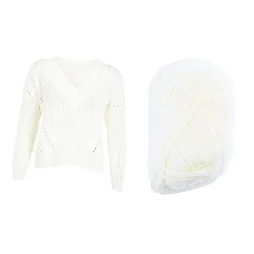 Produktbild: SEWACC Milch-Baumwoll-Garn scarf hand knitting crochet braids knitting wool Garn zum Stricken Baumwollgarn zum Häkeln dickes Garn Häkelset klobige Decke voluminöses Garn wolle Strickgarn