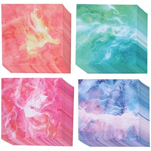 Produktbild: SEWACC Regenbogen Aquarell Origami Papier: 400 Blatt Sterne Himmel Origami Quadrate Pastellfarben Faltpapier Pastellfarben Bastelbogen Für Bastelunterricht In Schule