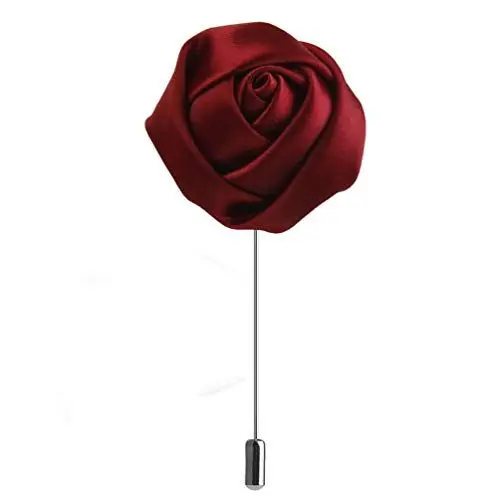 Produktbild: SEWACC Rose Ansteckblume Handgefertigte Rose Herren Anstecknadeln Bräutigam Ansteckblume Hochzeit Seide Rose Revers Krawattennadel Brosche für Mann Anzug Dekoration Outfit Zubehör