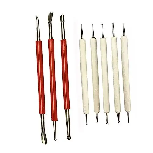 Produktbild: SEWACC Töpferwerkzeug-set Aus Edelstahl – Schnitzset Für Tonskulpturen Keramik-werkzeug-set Mit Hölzernem Stift Für Polymer-ton