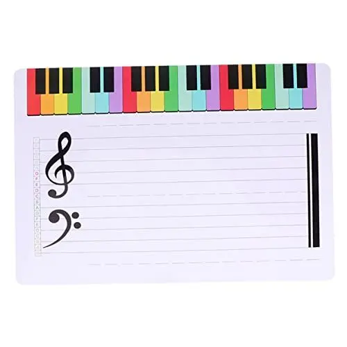 Produktbild: SEWACC Übungsbrett Whiteboard Mit Musikalben Werkzeug Zur Musikalischen Notation Beschreibbares Mitarbeiter-whiteboard Karte Klemmbrett Trocken Abwischbar Lapboard Musiknoten Plastik
