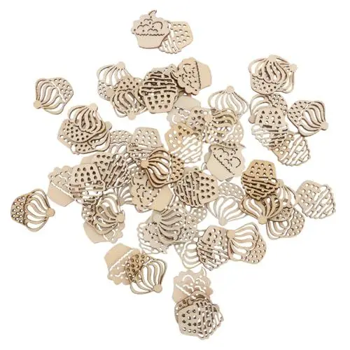 Produktbild: SEWOART 100St hölzerne Verzierungen ice cream mold weihnchtsdeko hochzeitsideen dekoringe Cupcake-Verzierung Spielzeugkuchen Cupcakes Kuchen Holzscheibe holzhandwerk selber machen