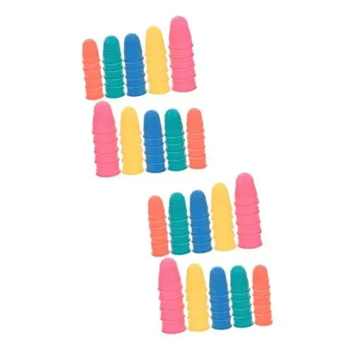 Produktbild: SEWOART 100 Stk Rutsch feste Gummi finger betten Antihaft-Fingerabdeckungen Finger-Bob-Kinderbetten fingerschutz fingerhandschuhe heißklebepistole Fingerspitzen aus Gummi Fingerabdeckkappe