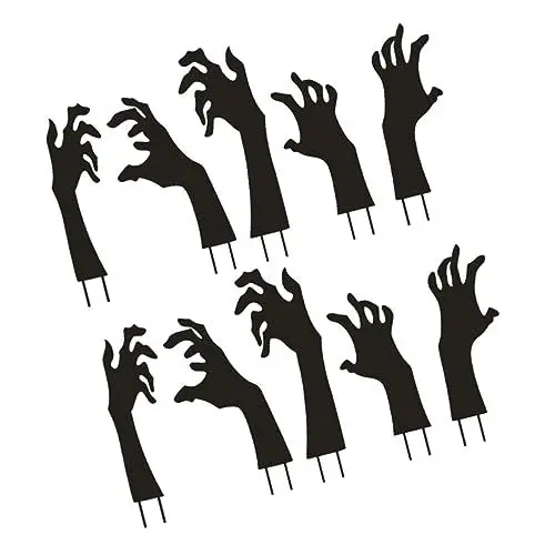 Produktbild: SEWOART 10St Skelett-Rasenpfähle Halloween-Dekorationen im Freien Halloween-Skeletthände Halloween basteln Halloween aussendeko Embleme Halloween-Hofschild Halloween-Hofpfahl Papier