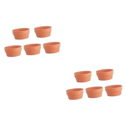 Produktbild: SEWOART 10 STK runder Blumentopf Mini-Töpfe aus Terrakotta runde Vase Terrakotta-Pflanzgefäß Blumentöpfe plastikblumen im Topf pflanzenkübel Outdoor Garten Blumentopf Gartenbedarf Orange