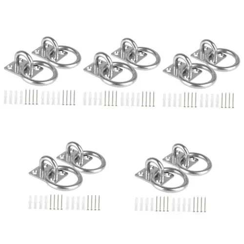 Produktbild: SEWOART 5 Sets Hochleistungs-deckenhaken Aus Edelstahl Für Den Außenbereich Zum Aufhängen Von Hängematten Ankerplatte 2 Stück * 5