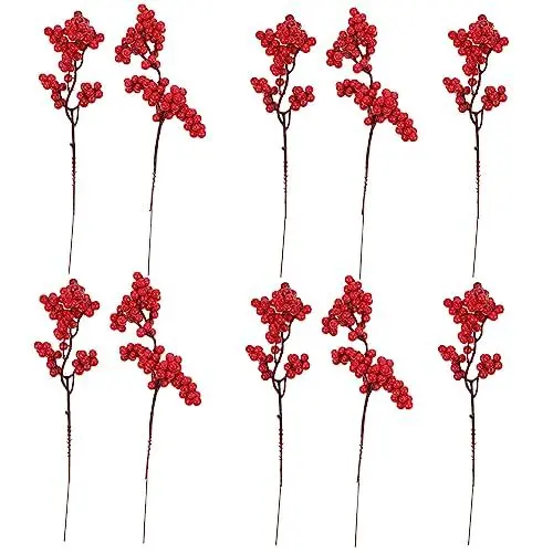 Produktbild: SEWOART Emulierte Weihnachtsbeerenstiele Künstliche Beeren für Weihnachten Breite Anwendung für Blumenarrangements Tischdekoration.
