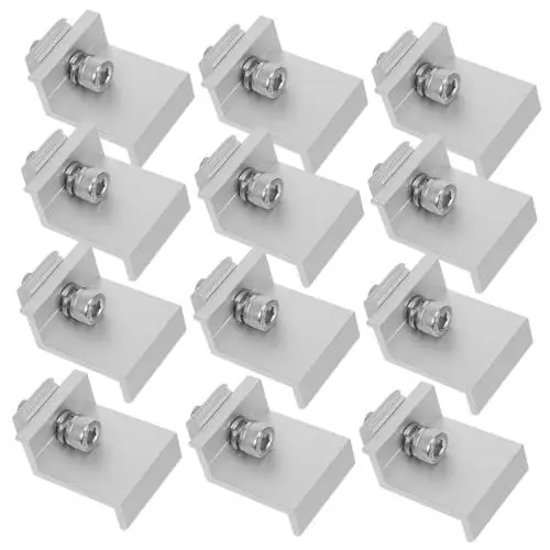 Produktbild: SEWOART Aluminiumlegierung Panelklemme Solarpanel Feste Halterung Clip 12 Stück Solarpanel Rack Clips für den Haushalt