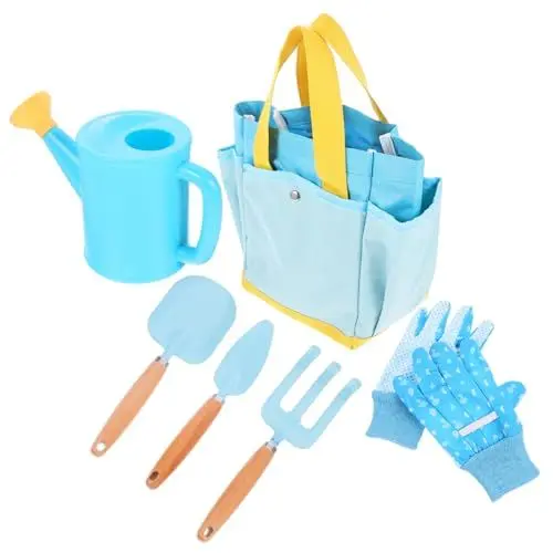 Produktbild: SEWOART 1 Satz Gartenwerkzeug-Set Gartengeräte Outdoor-gartenwerkzeug Kinder Schaufel Gartenhand Gartenspielzeug Für Kinder Gartenschaufel Spielzeug Mini-rechen Pflanzwerkzeuge Blue Eisen