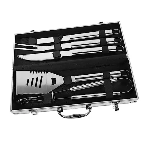 Produktbild: SEWOART 1 Satz Grillwerkzeug Grillzubehör für den Grill Outdoor-Zubehör Grillbesteck-Set bratenschnur grillspieß Grillzubehör für den Außengrill Grillbesteck aus Edelstahl Rostfreier Stahl