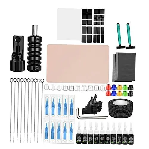 Produktbild: SEWOART 1 Satz Praxis-Tattoo-Set Macht der Tattoofarben Make-up-Stift-Maschine tattoomaschinen sets tattoowiermaschine set Aufbewahrungshalter für Tätowiernadeln Tätowierset für den Anfang