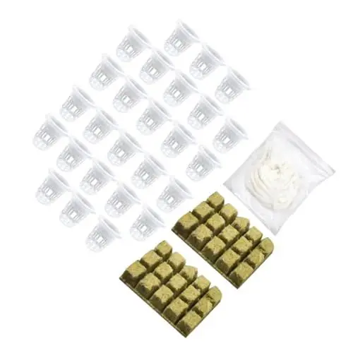 Produktbild: SEWOART 1 Satz einstellen keimlinge setzlinge cayennepfeffer gartenhaus zubehör Chilli Hydroponik-Kit Gartennetzbecher zimmerpflanzen hydroponische Starterstecker Würfel Stecker Kunststoff