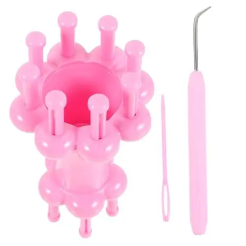 Produktbild: SEWOART 1 Set Strickseil-Werkzeuge Strickbrett Strickmaschine Strickwebstuhl Blumenwebstuhl Strickset Seilstricker Strickring Webstuhl Spule Strickmaschine Mini-Webstuhl-Set
