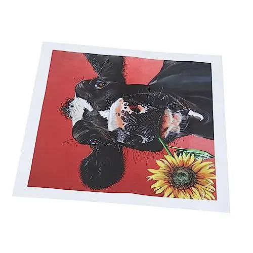 Produktbild: SEWOART 1stk Kuh Dekorative Malerei Bild Für Kuh Wandkunst Leinwandbild Bild Kunstwerk Wand Dekor Lichthausdekorationen Für Zu Hause Hängende Kuhmalerei Segeltuch Rot