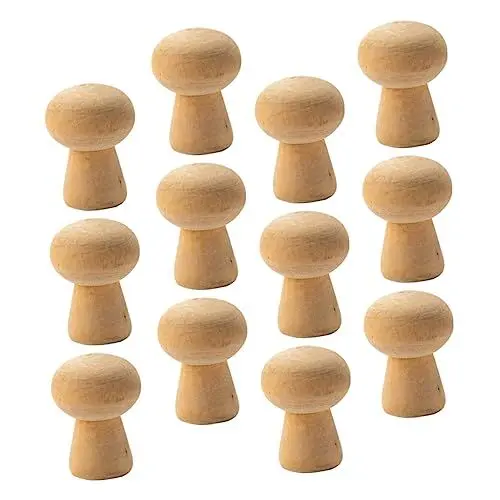 Produktbild: SEWOART Unfertige Pilz-ornamente Aus Holz 20 Stück Bastelspielzeug Für Kinder Zum Bemalen Und Gestalten Ihrer Eigenen Dekoration
