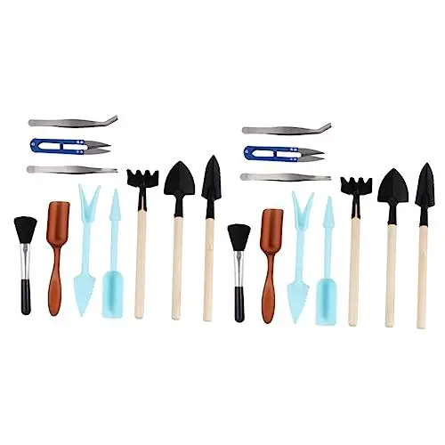 Produktbild: SEWOART 20 STK Gartenwerkzeug Aus Eisen Mini-gartenset Kleine Gartenschaufel Kindergartengeräte Gartenhandwerkzeuge Saftige Werkzeuge Mini-rechen Pflanzensets Für Werkzeuge Für Kinder Blue