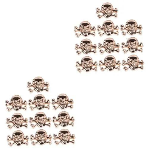 Produktbild: SEWOART 20 Stk Geisternieten Nagel runder Bolzen Schädelnieten Spikes -Schnellnieten DIY Niete bastelzeug trendy clothes schrauben Punk-Stollen basteln Punk-Schädel-Gestüt Golden